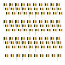 100 stuks kleurrijke nationale vlag taarttopdecoraties-België