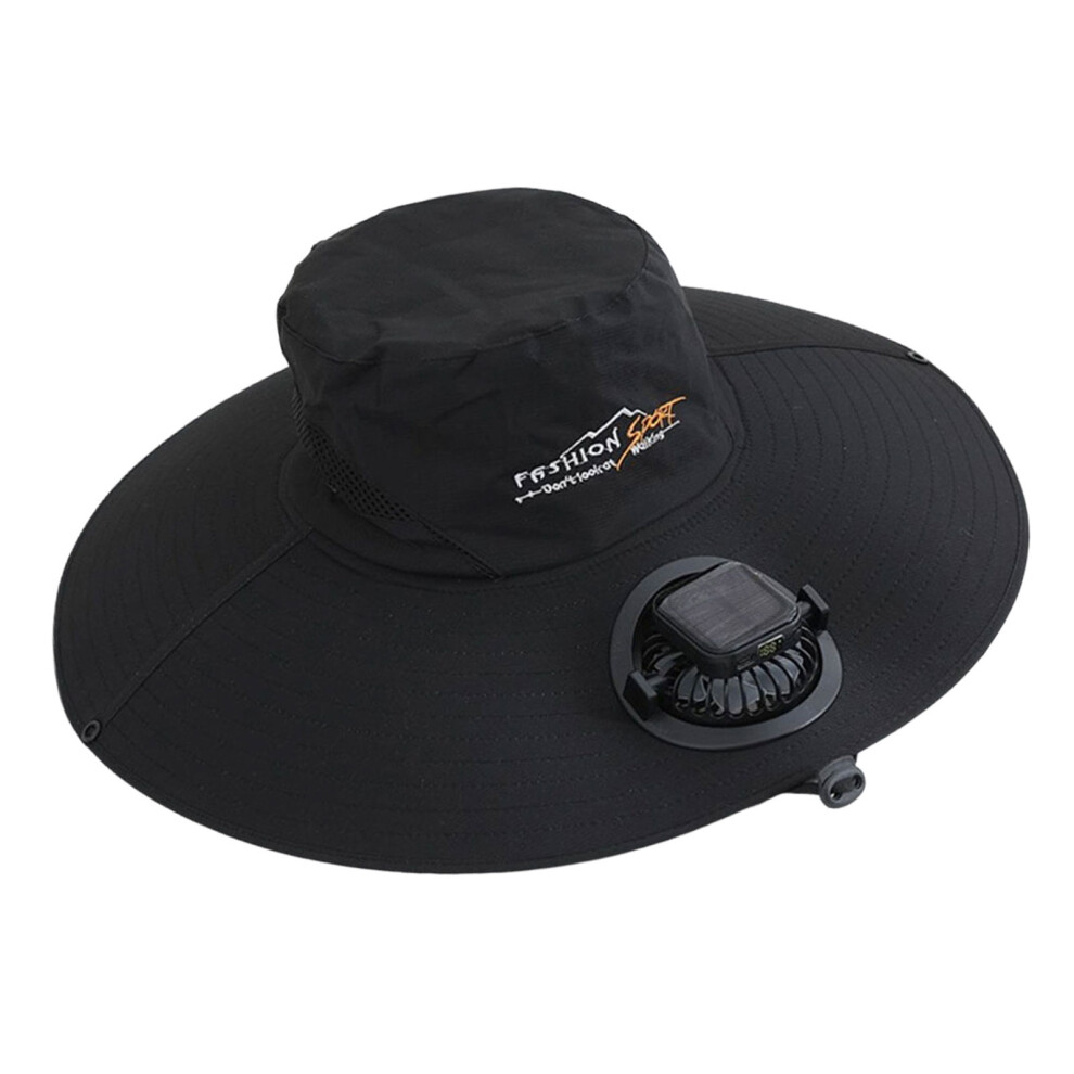 Friendly Sun Hat Built In Fan Powered By Solar Energy-Black 7754003797988