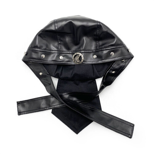 Unisex Motorcycling Hat Soft PU Leather Skull Hat with-Type D
