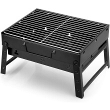 Grill węglowy ze stali nierdzewnej, składany, kompatybilny z grillem BBQ i wędzarnią