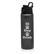 25oz hliníková sportovní cestovní láhev na vodu Sit Stay Drink Funny Paw