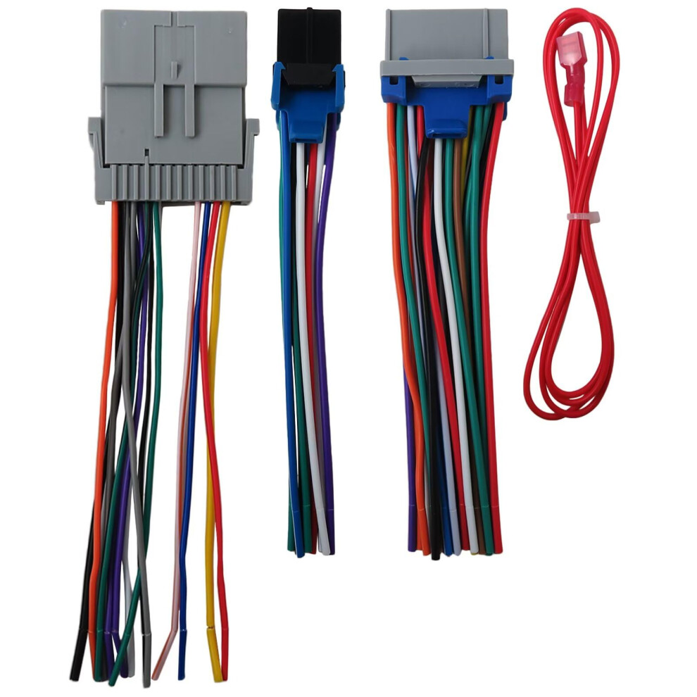 Car Radio Wiring Harness For Malibu 2004Â2005, Aftermarket Stereo Adapter With 12V Power Wire, NoâCut Installation Red 9351714750387