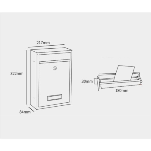 Lockable Wall Mounted Mailbox with Keys, Modern Vertical Rainproof Mailbox for Home and Business 1