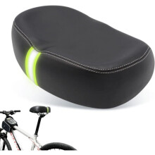 Bred cykelsadel uden snude med memory foam polstring