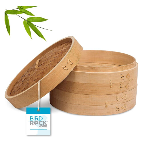 Bamboo Steamer 10 Inch 2 Tier