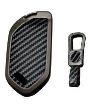 Key Fob Cover Carbon Fiber Metal Case for Kia K5 GTLine Telluride Sportage with 360 Full Protection