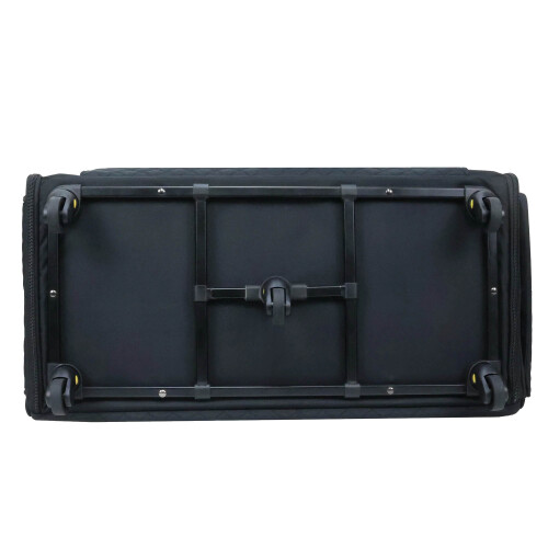 Jumbo 5 Wheel Collapsible Rolling Sewing Machine Storage Case, Black Quilted 2