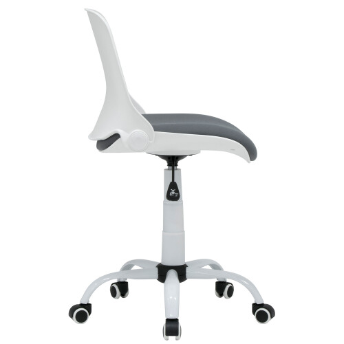 Hydraulic Folding Sewing/ Office Chair-White & Grey 1