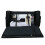 Jumbo 5 Wheel Collapsible Rolling Sewing Machine Storage Case, Black Quilted 5