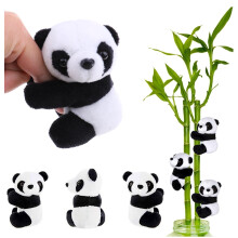 9 Pcs Finger Panda Plush Clips Set Cute Panda Curtain Holder with Soft Plush Surface for Home and Office Decor