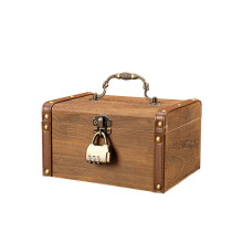 Wooden Piggy Bank with Password Lock, Solid Wood Money Saving Box for Kids, Small Size, Large Capacity