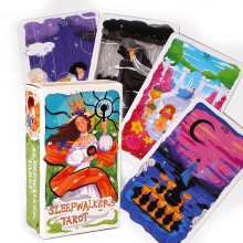 Sleepwalkers Tarot Deck 82 Cards Hand Drawn Art Design Colorful Illustrated Compact Size