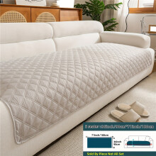 (Light Gray, 4 Seater91.44cm x 210.82cm) This 1pc Anti-Slip Sofa Cover Features Ultrasonic Embossing Technology with a Modern