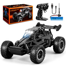 1:16 Scale RC Car with LED Lights, Speed Off Road Remote Control Truck 2.4GHz for Kids and Adults