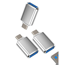 USB C to USB 3.0 OTG Adapter 3 Pack, Speed Data Transfer, Aluminum Converter for iPhone 15 Pro Max, MacBook, iPad, Samsung Galaxy S21