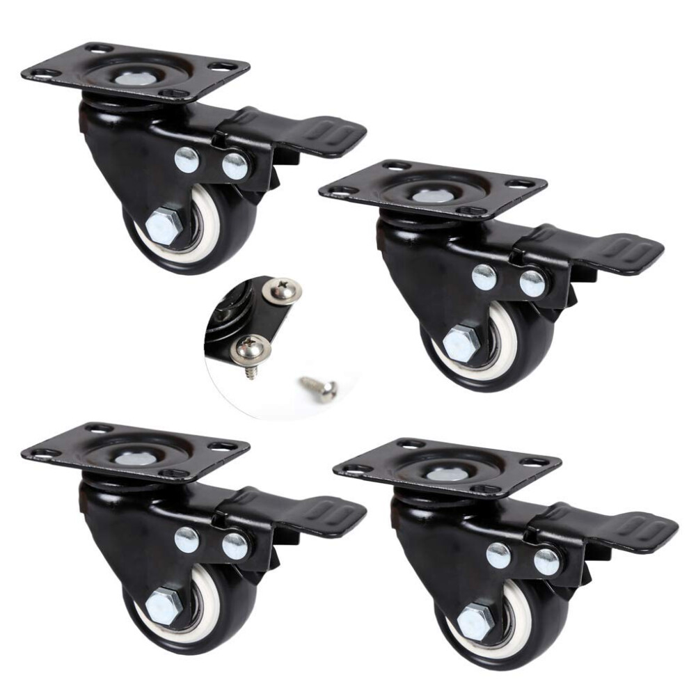 Heavy Duty Caster Wheels 2 Inch Swivel Casters With Brake, 360 Rotation For Furniture, Table, Trolley 9045646544380