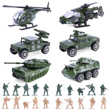 26 Pack Diecast Military Vehicles Set with 20 Army Men, Durable Metal Cars, Tanks, Helicopters for Kids Party Favors