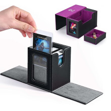 Commander Deck Box with Clear Display Window and Builtin Dice Tray for MTG Trading Cards