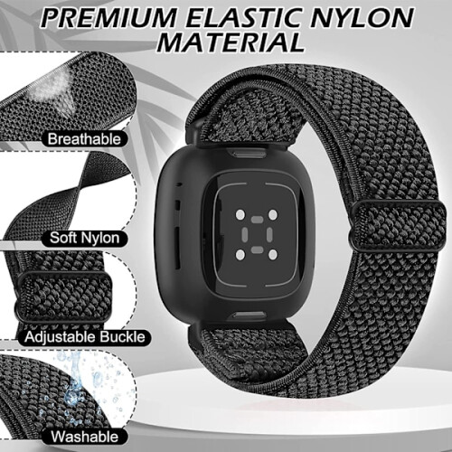 Curele elastice din nailon compatibile cu Fitbit Versa4Versa3 2 - 1