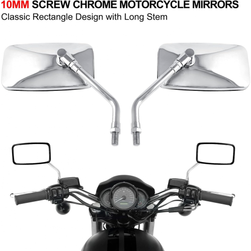 Καθρέφτες μοτοσικλέτας Universal Chrome, πλευρικοί καθρέφτες οπισθοπορείας 10 mm κα 1