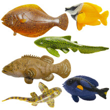 6 Pcs Miniature Fish Figurines Set Realistic Plastic Animal Models for Diorama Crafts Display