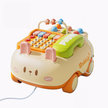 Baby Car Toy Bunny for Toddlers 1 2 3 Year Old – Musical LightUp Push and Go Educational Vehicle Gift