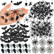150PCS Halloween Plastic Bats Decorations Set Realistic Bat Design for Spooky Party Décor