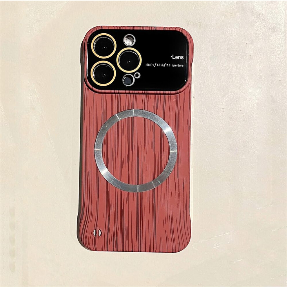 Slim Wood Magnetic Shockproof Cover With Lens Protection For Magsafe Iphone 12 Pro Max Grain 9045646545325