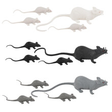 12Pcs Fake Mice Set Lifelike Artificial Mouse Props Reusable Halloween Prank and Party Decoration