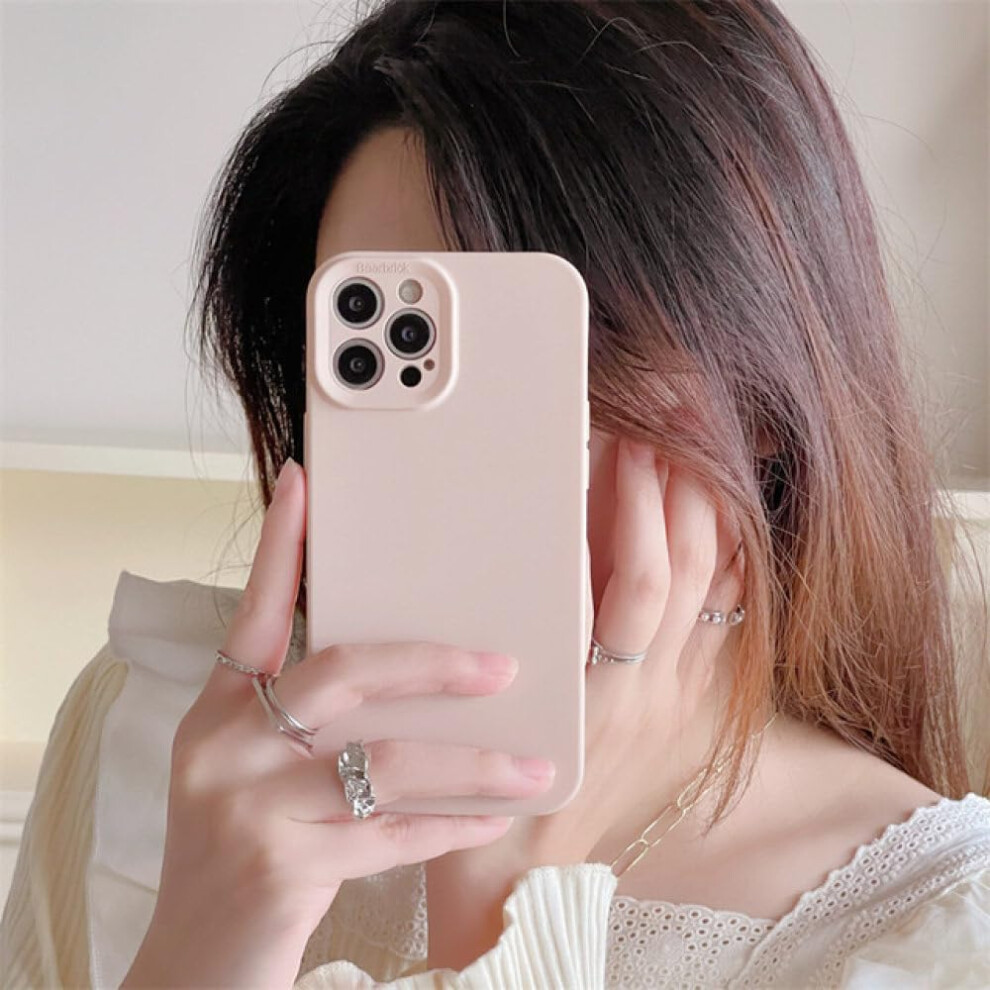 Silicone Case For Iphone 13 Sand Slim Matte Soft Cover With Camera Lens Protection And Antifingerprint Grip Pink 9351714752879