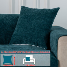 (Blackish Green, Pillow Case 17.8*17.8in (45*45cm)) 1pc Universal All-Season Solid Color Sofa Cover, Full-Wrap Slip-Resistant Protective