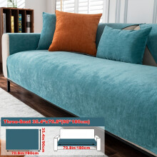 (Light Green, Three People 35.4*70.8in (90*180cm)) 1pc Universal All-Season Solid Color Sofa Cover, Full-Wrap Slip-Resistant Protective