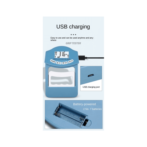 396lb USB-uppladdningsbar digital handdynamometer för greppstyrka 2