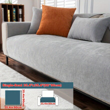 (Light Gray, Single Seat 35.4*35.4in(90*90cm)) 1pc Universal All-Season Solid Color Sofa Cover, Full-Wrap Slip-Resistant Protective