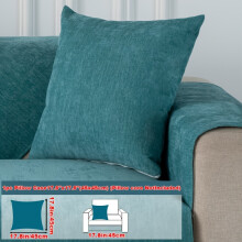 (Light Green, Pillow Case 17.8*17.8in (45*45cm)) 1pc Universal All-Season Solid Color Sofa Cover, Full-Wrap Slip-Resistant Protective