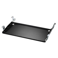 Under Desk Keyboard Tray Black, Ergonomic Height Adjustable Sliding Drawer with NoDrill Clamp for Office