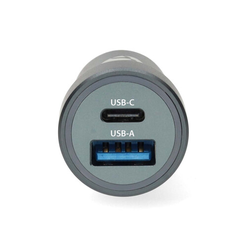 Cargador de coche de doble puerto, 48 W, carga rápida USB-C/USB-A 2