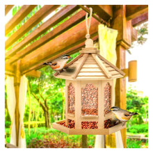 Weatherproof Hanging Bird Feeder House for Seeds, Outdoor Garden Bird Food Dispenser (Color: As Show)