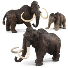 3PCS Realistic Mammoth Figurines Set, Educational Prehistoric Animal Toys for Kids Party and Cake Toppers