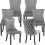 (Grey) Lux Velvet Tufted Kitchen Dining Chairs Set of 6 1