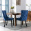 (Blue) Lux Velvet Tufted Kitchen Dining Chairs Set of 2 1