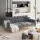 (Grey) 2-Seater Velvet Sofa with Adjustable Backrest & Gold Legs 1