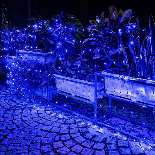 Fairy Mesh Lights Outdoor Blue 5x5ft 96 LED 8 Modes 1