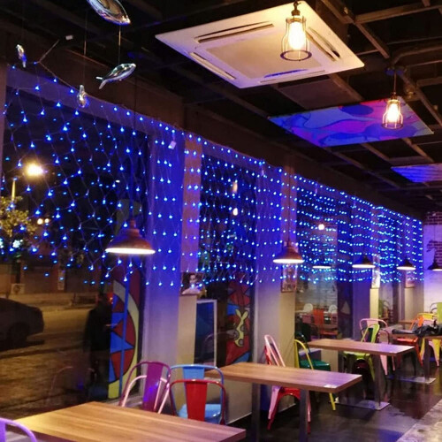 Fairy Mesh Lights Outdoor Blue 5x5ft 96 LED 8 Modes 2