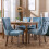 (Light Blue) Lux Velvet Tufted Kitchen Dining Chairs Set of 4 1