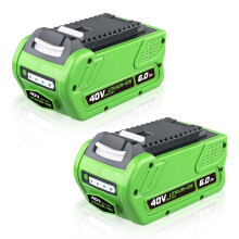 40V Battery Replacement 6.0Ah Dual Pack with Extended Runtime Power and Fast Recharge for Greenworks