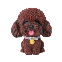 Fall Proof Piggy Bank for Kids Teddy Dog Money Bank, Brown Coin Bank Gift for Birthday, 6.8x7.6 in