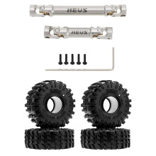 MEUS RACING Upgrade Kit with Driveshaft and 1.3 Super Bouncer Tires for TRX4M for Enhanced Offroad Traction