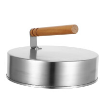 Stainless Steel Basting Dome with Wooden Handle for Cheese Melting and Even Heat Distribution