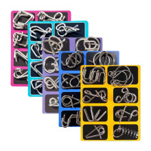Metal Wire Puzzle Set 6.3 x 4.72 Inch Brain Teaser Toy for Kids and Adults, Durable Interlocking Design Educational Logic Game